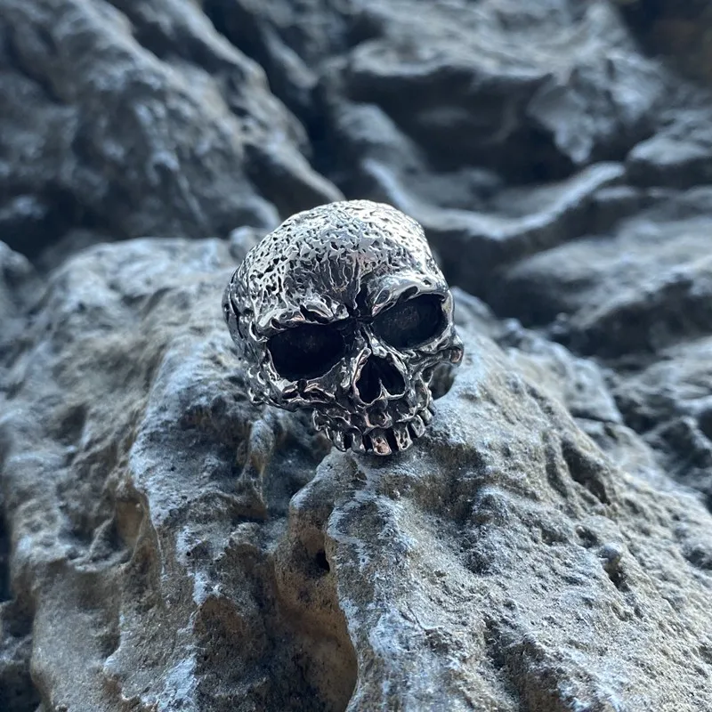 Cracked Skeleton Vintage Stainless Steel Ring