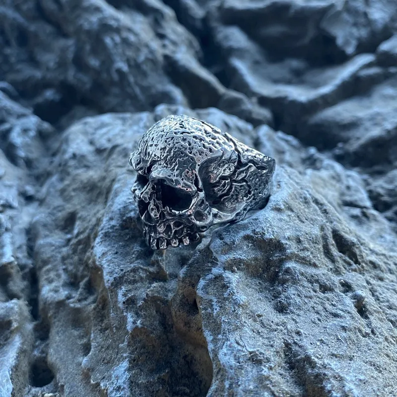 Cracked Skeleton Vintage Stainless Steel Ring