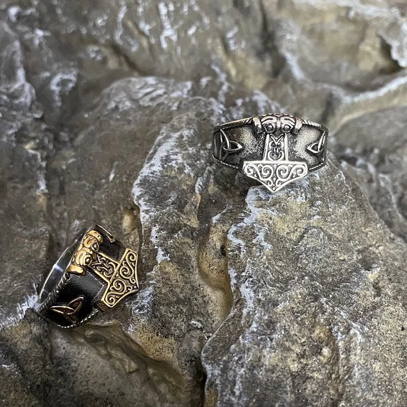 Thors Hammer Ring Celtic Knots