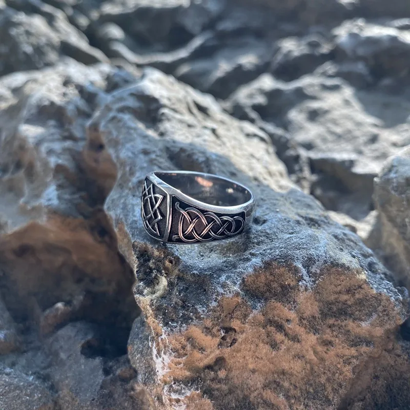 Stainless Steel Nordic Amulet Celtic Knots Ring