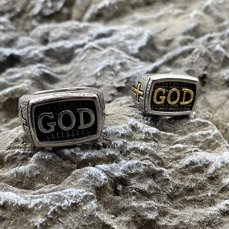 Cross Faith GOD Stainless Steel Ring