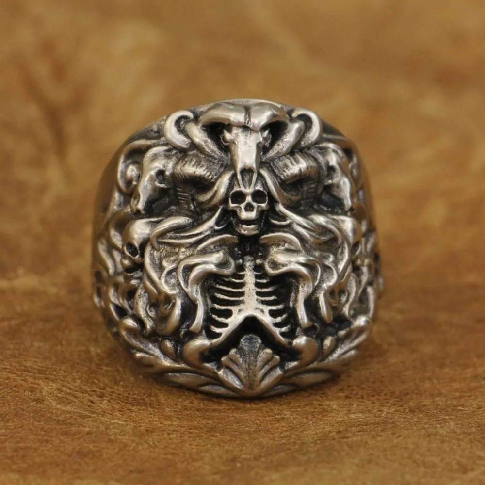 Dark Banshee Skull Ring Men's Biker Jewelry
