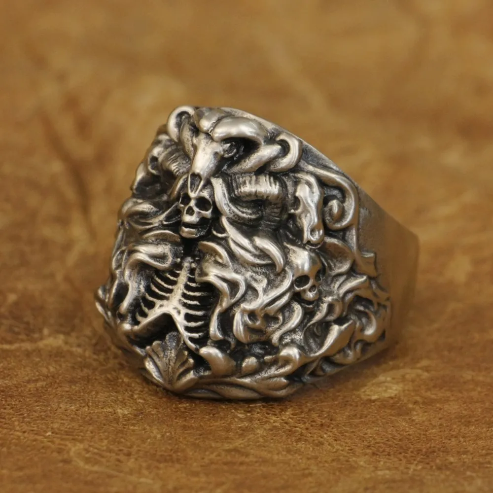 Dark Banshee Skull Ring Men's Biker Jewelry