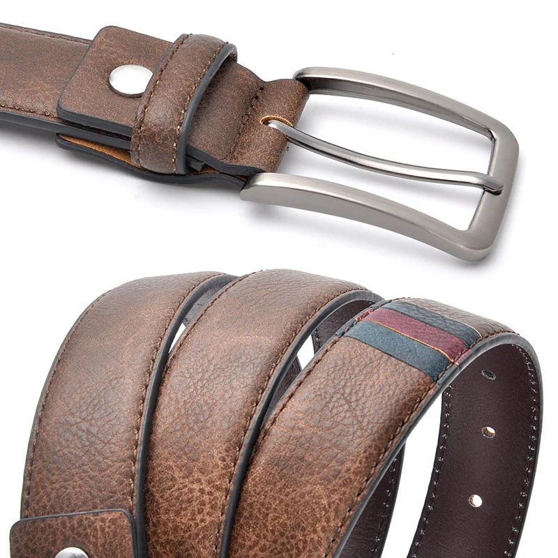 Antique Engraved Men's Casual Belt for Jeans