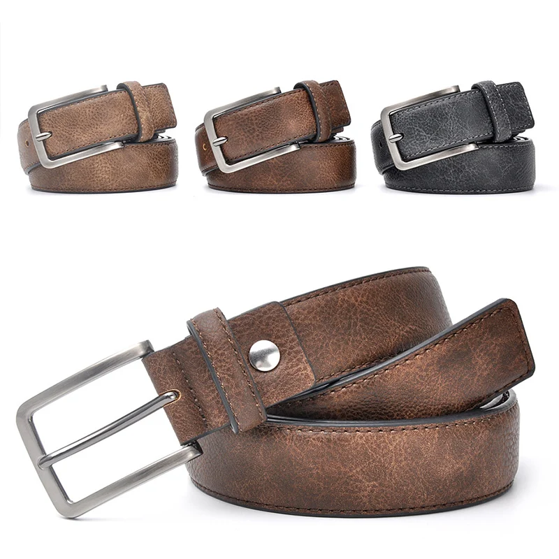 Antique Engraved Men's Casual Belt for Jeans