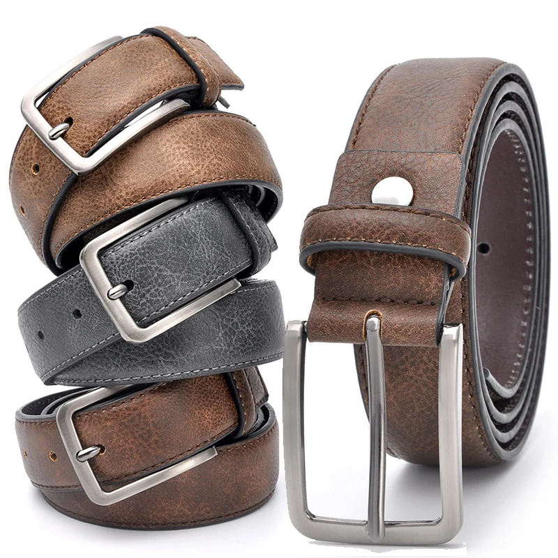 Antique Engraved Men's Casual Belt for Jeans