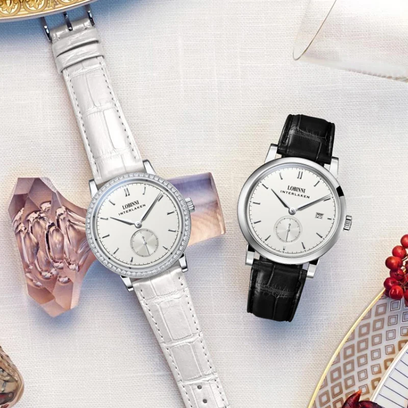 Lobinni Couple Watches Sapphire Vintage Leather