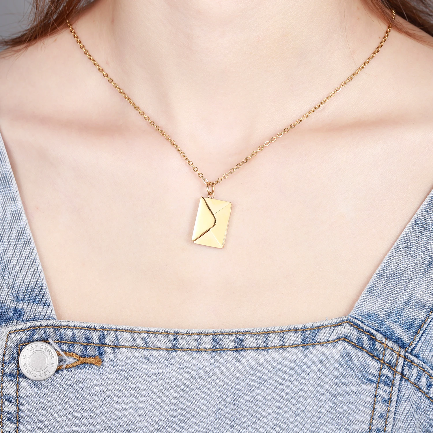 Personalized Love Letter Envelope Necklace Dainty Cute