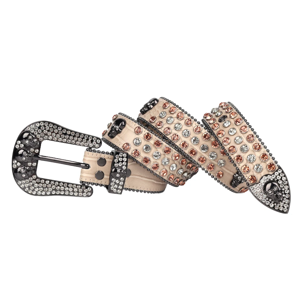 Western Rhinestone Belts Diamond Wide Buckle Cowgirl Strap