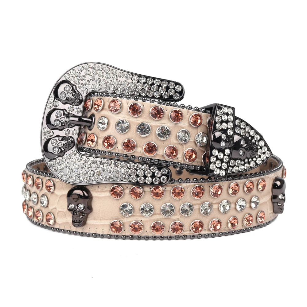 Western Rhinestone Belts Diamond Wide Buckle Cowgirl Strap