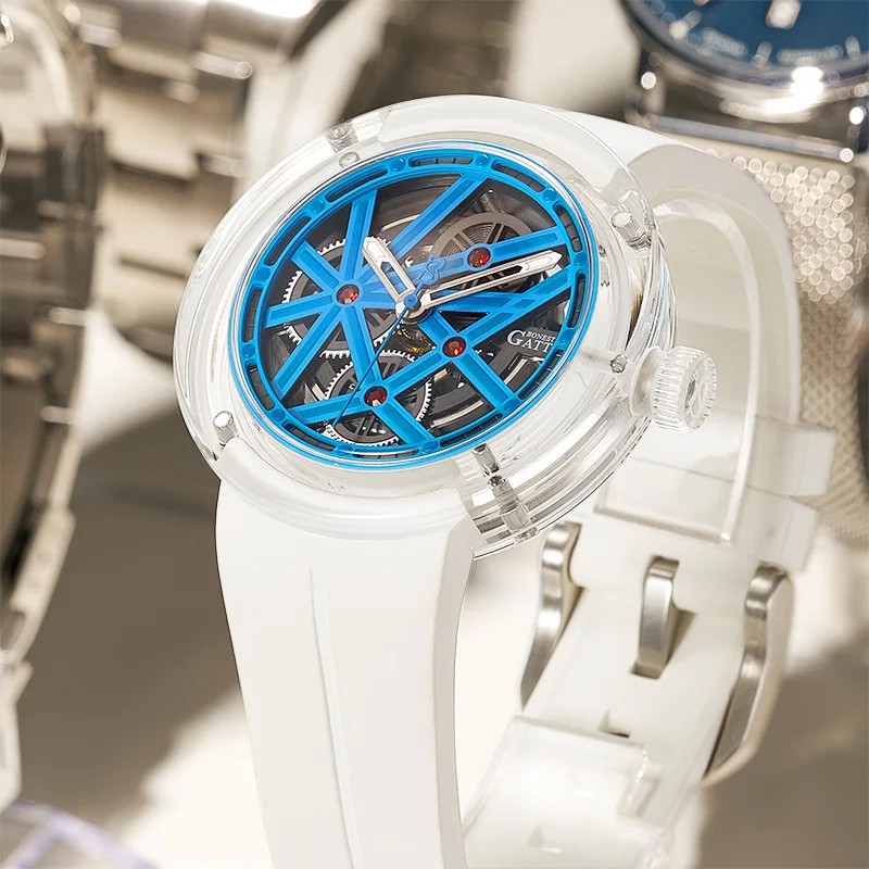 Transparent Automatic Skeleton Watch BG7702