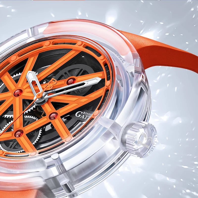 Transparent Automatic Skeleton Watch BG7702