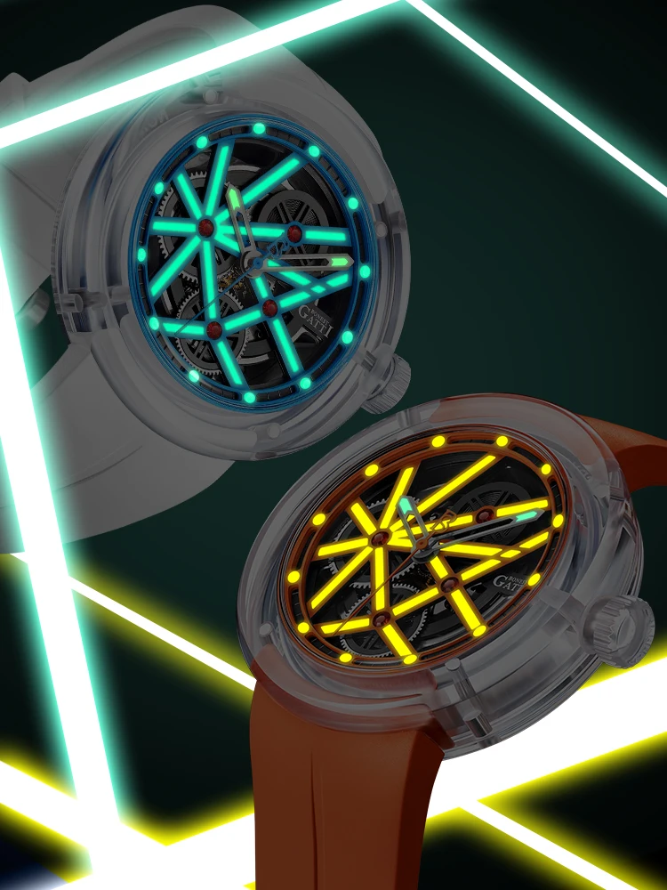 Transparent Automatic Skeleton Watch BG7702