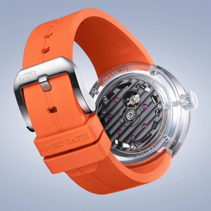 Transparent Automatic Skeleton Watch BG7702