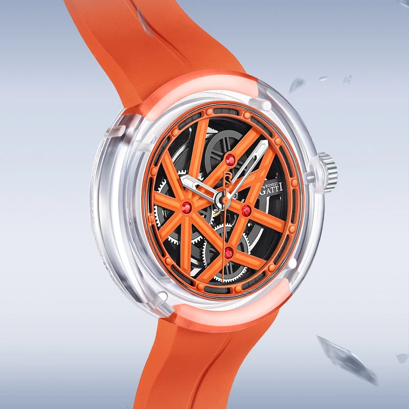 Transparent Automatic Skeleton Watch BG7702