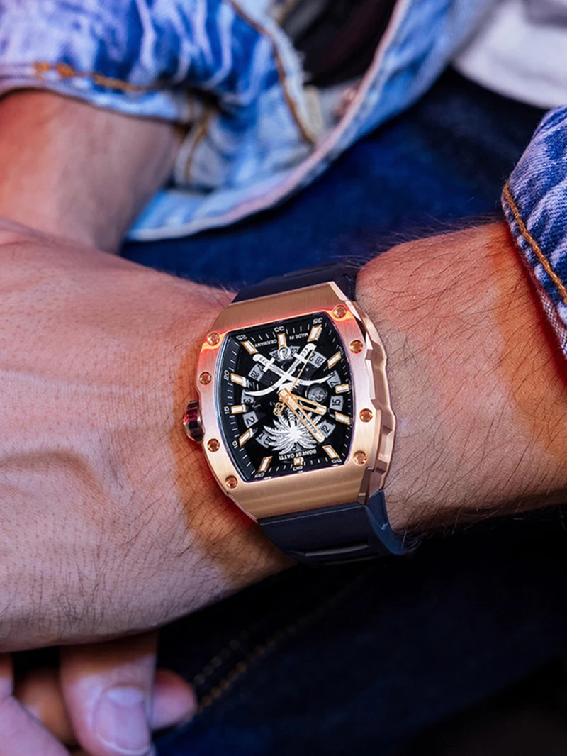 BONEST GATTI Palm Tree Carbon Fiber Watch