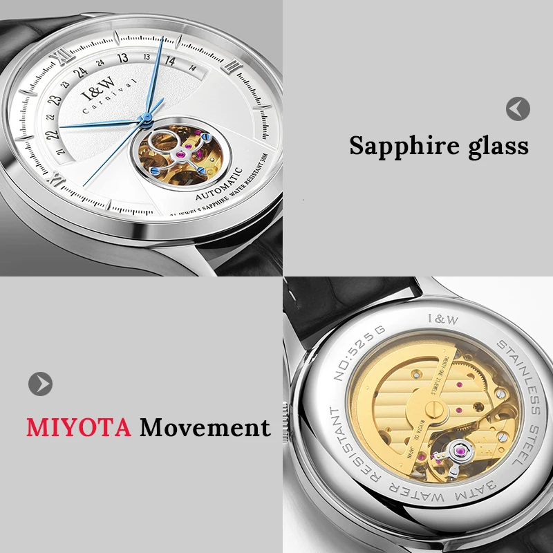 2022 Luxury Tourbillon Mechanical Watch Swiss I&W