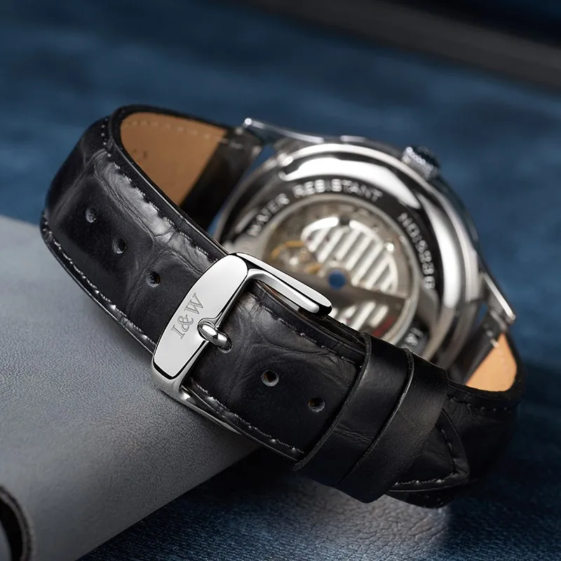 Skeleton Watch Swiss Brand I&W Automatic Self Wind
