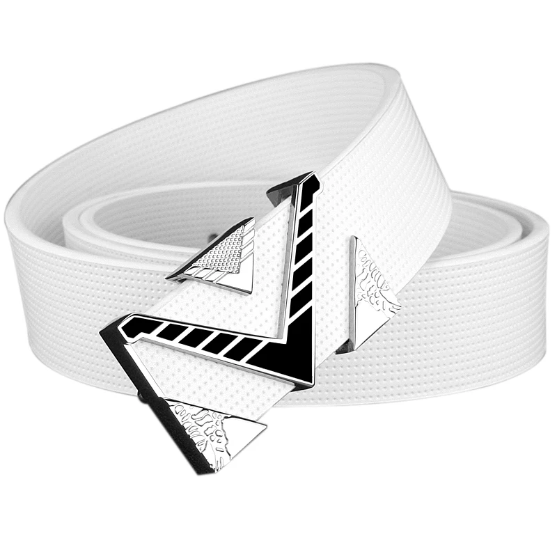 High Quality V Letter Silver/Golden Buckle Leather Belts