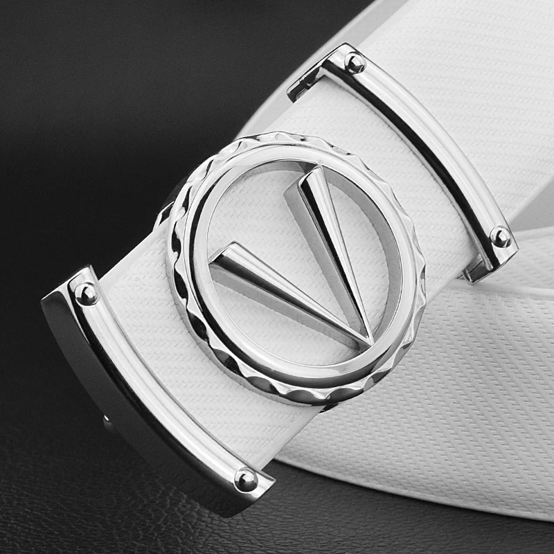 V Letter Black/White Fashion Designer Belts