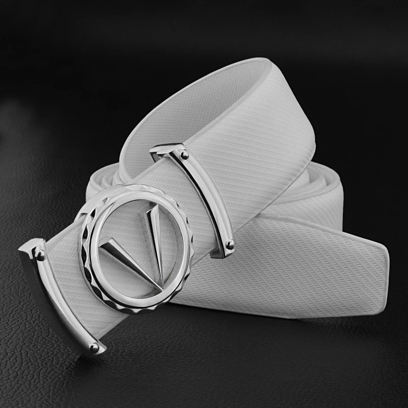 V Letter Black/White Fashion Designer Belts