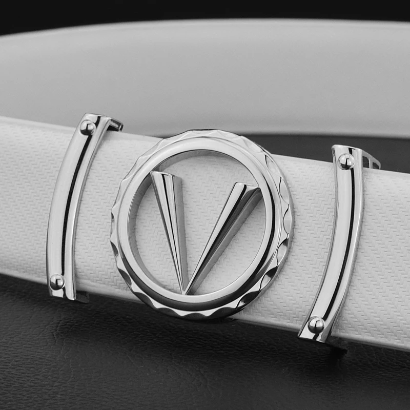 V Letter Black/White Fashion Designer Belts