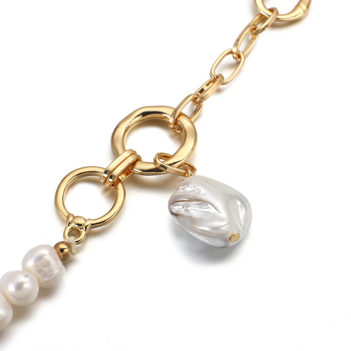 Natural Freshwater Pearl Chunky Chain Necklaces