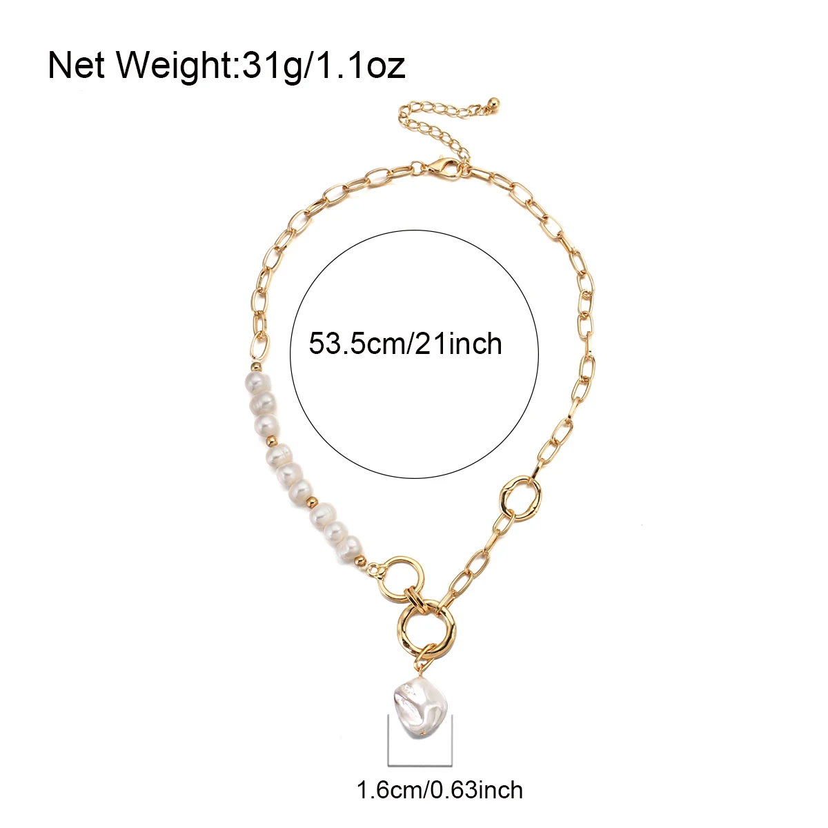 Natural Freshwater Pearl Chunky Chain Necklaces