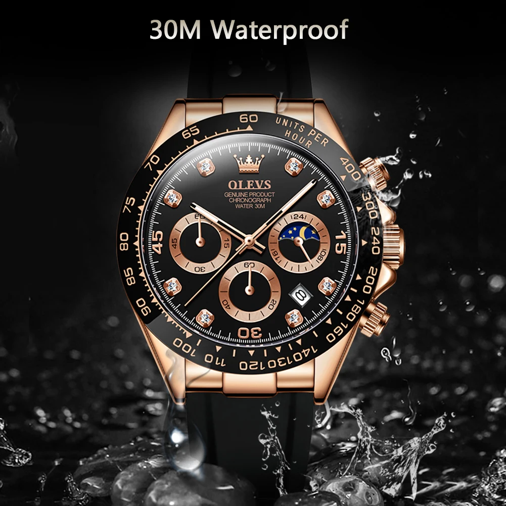 Olevs 2875 Functional Sports Chronograph Quartz Watch