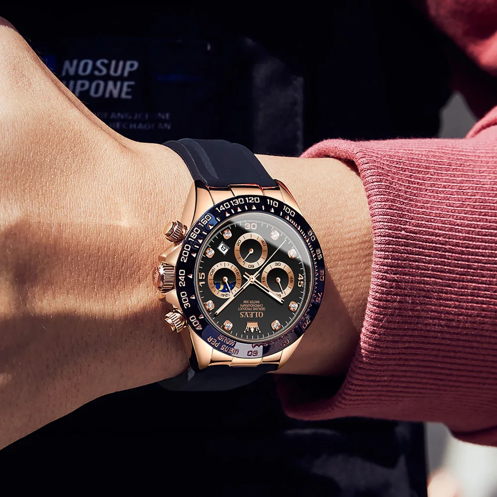 Olevs 2875 Functional Sports Chronograph Quartz Watch