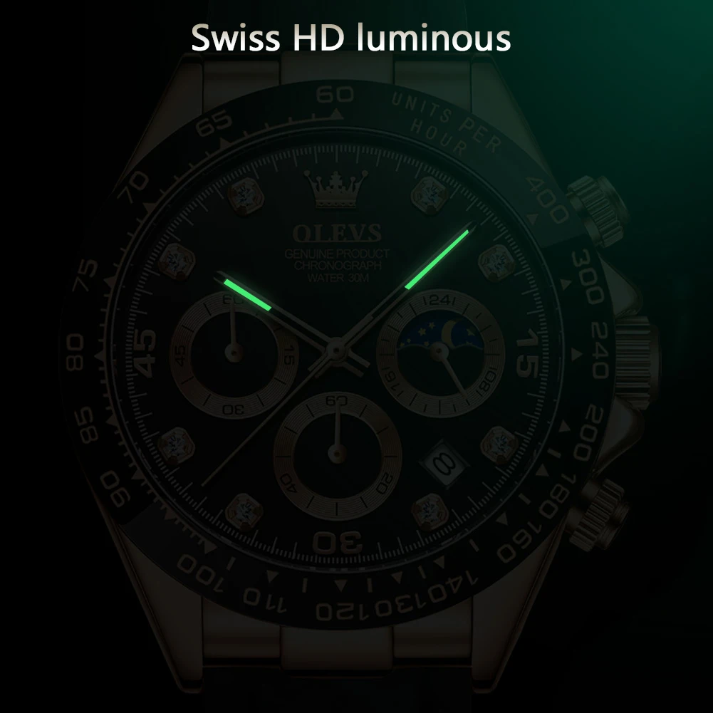 Olevs 2875 Functional Sports Chronograph Quartz Watch