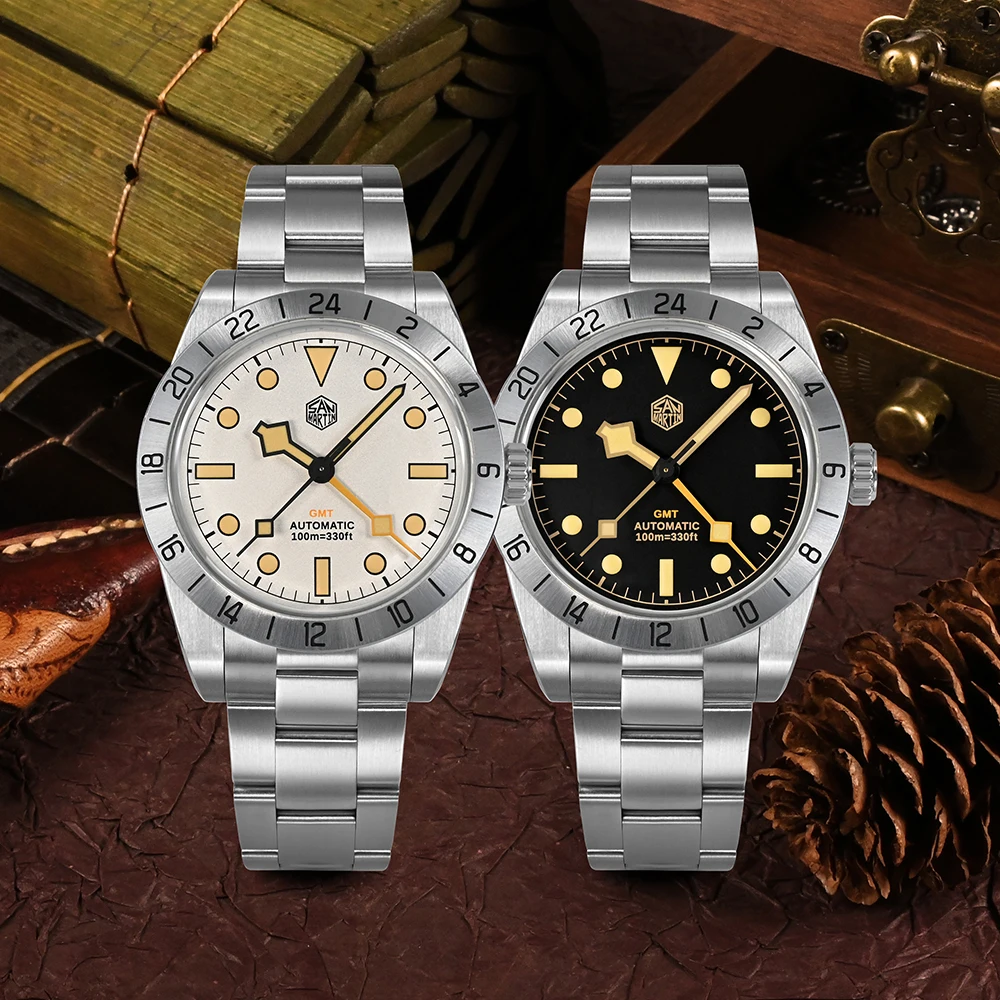 San Martin 39mm Dial BB Vintage GMT Watch