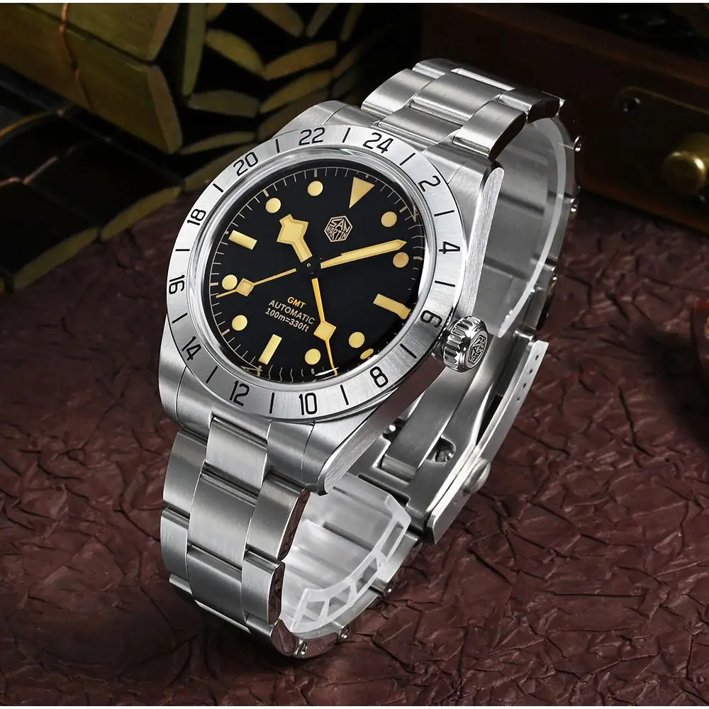 San Martin 39mm Dial BB Vintage GMT Watch