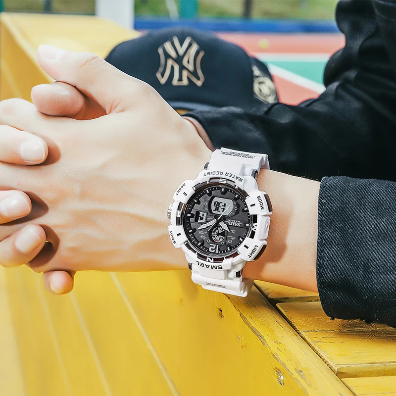 Mens Military Watch Dual Display Waterproof Sport Digital Watch
