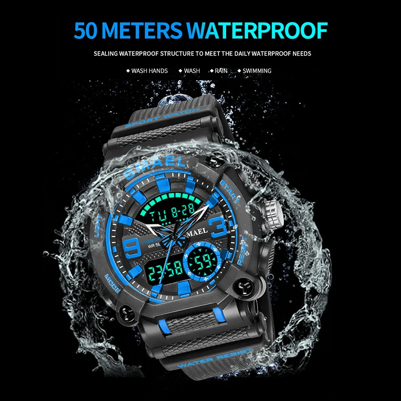 Sports Quartz Watches Analog-Digital Display Big Dial
