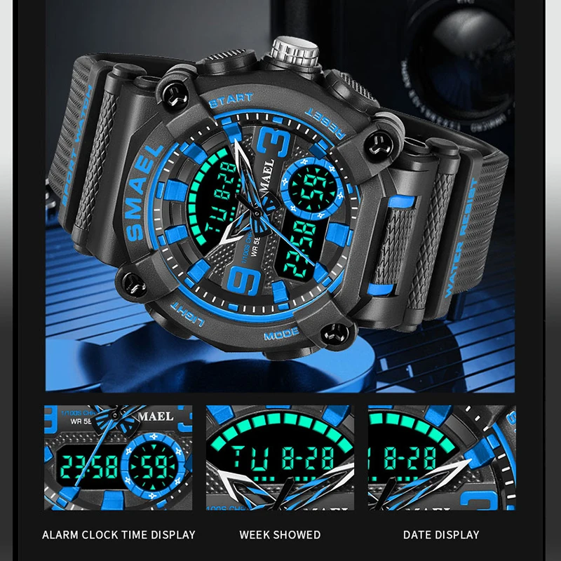 Sports Quartz Watches Analog-Digital Display Big Dial