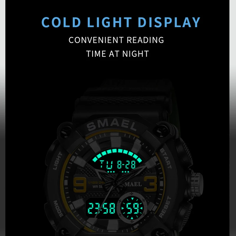 Sports Quartz Watches Analog-Digital Display Big Dial