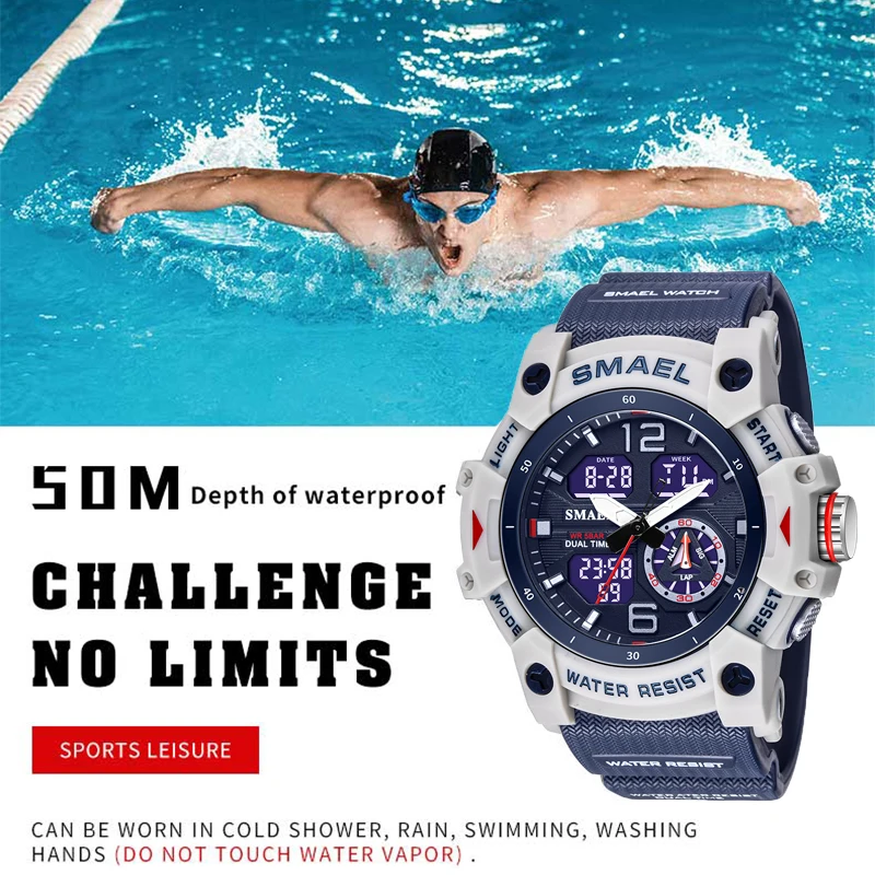 Sports Dual Display Watch for Men Led Digital Quartz