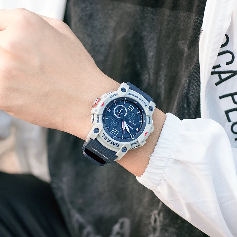 Sports Dual Display Watch for Men Led Digital Quartz