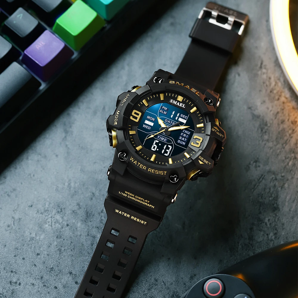 Quartz Watches Sport Digital 50M Waterproof Clock Alarm
