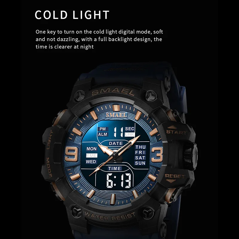 Quartz Watches Sport Digital 50M Waterproof Clock Alarm