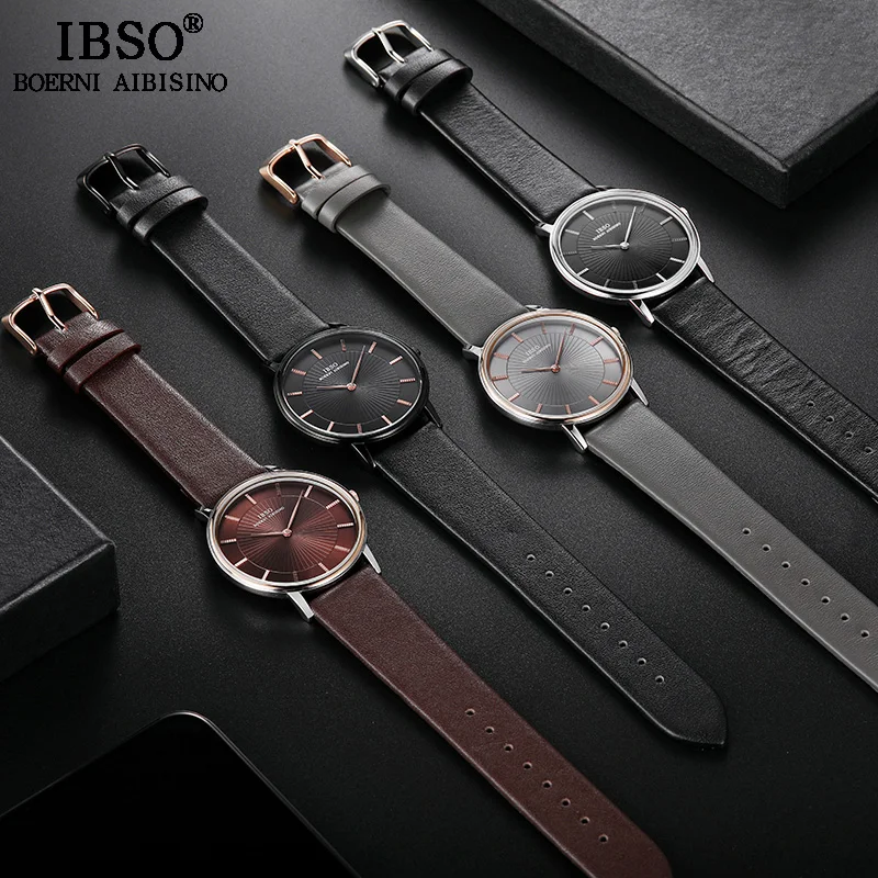 Luxury Men's Quartz Watch Genuine Leather Strap