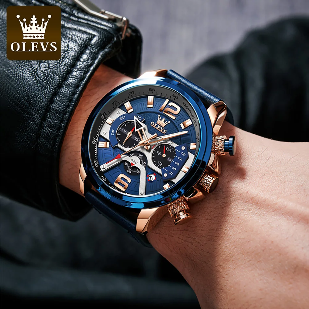 Olevs 9915 Men's Watch Big Dial 52mm Waterproof Sport