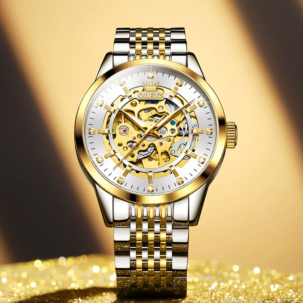Olevs 9920 Hollow Solid Steel Band Mechanical Watch
