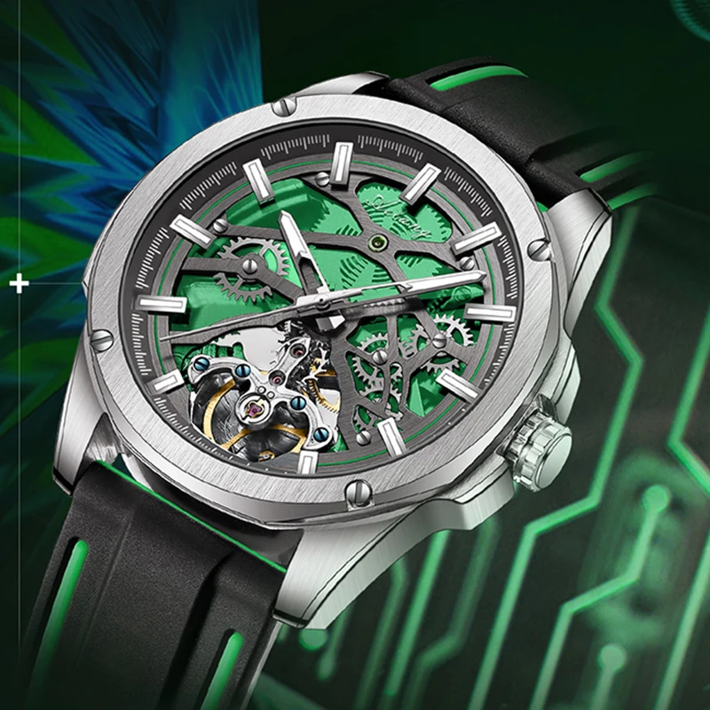 Men's Skeleton Automatic Mechanical Watch AILANG 8012
