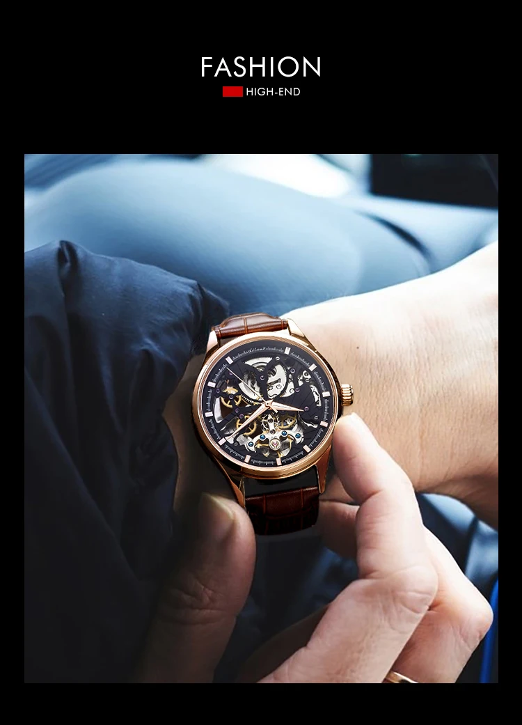Skeleton Fashion Mechanical Watch AILANG 8607