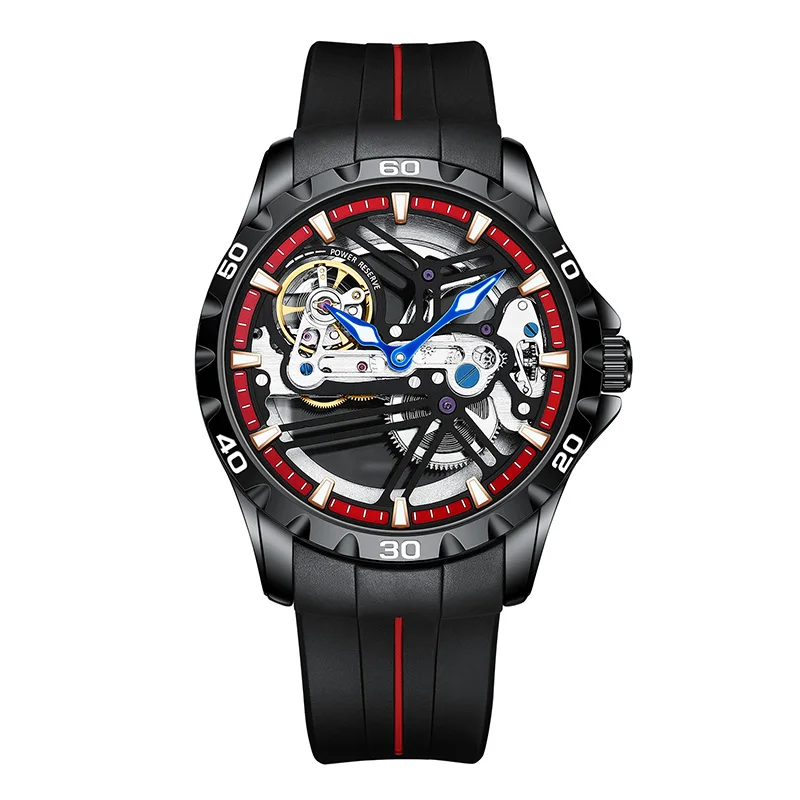 Skeleton Watch Rubber Band Sport Tourbillon AILANG 8625