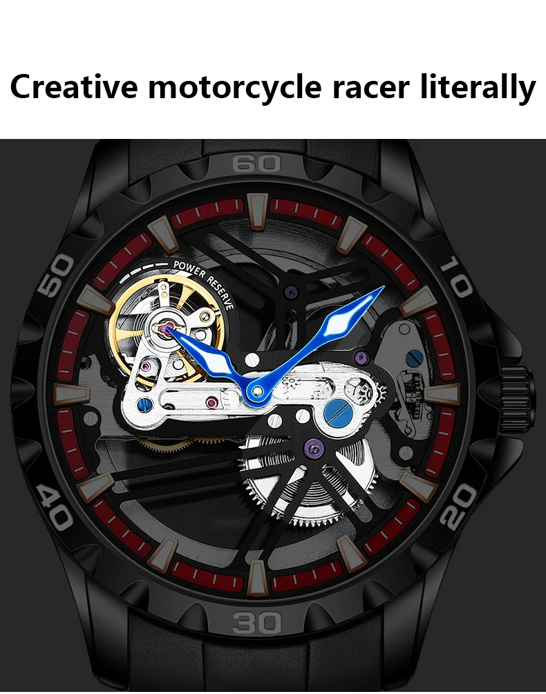 Skeleton Watch Rubber Band Sport Tourbillon AILANG 8625