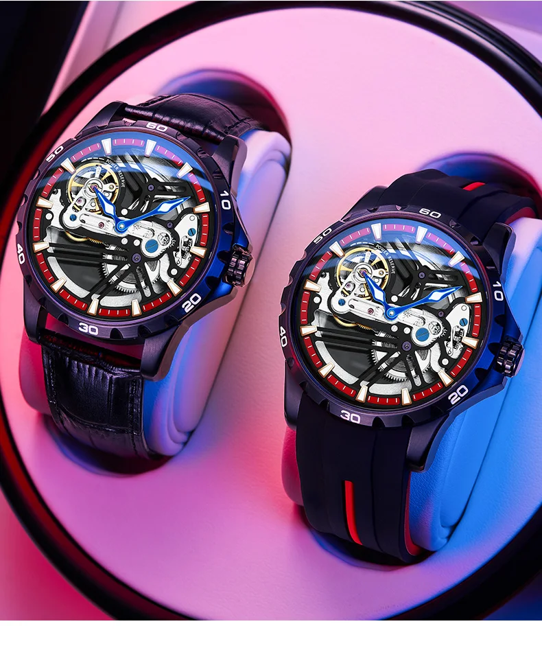 Skeleton Watch Rubber Band Sport Tourbillon AILANG 8625