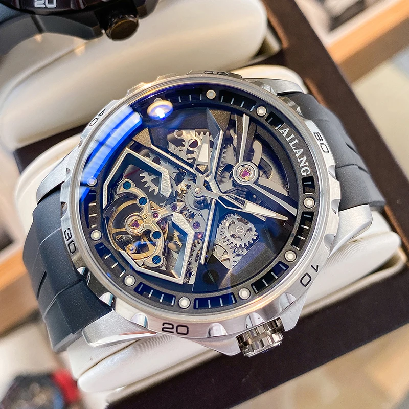New Skeleton Tourbillon Mechanical Watch AILANG 6025